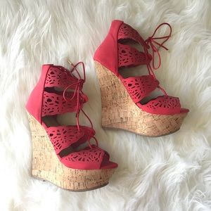JustFab Lace Up Wedges 😍